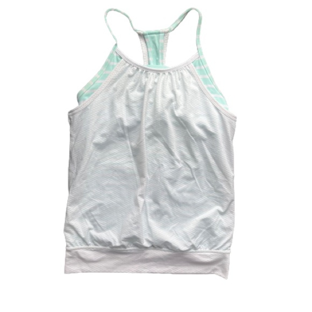 Ivivva Double Dutch Tank White Mint Stripe 12